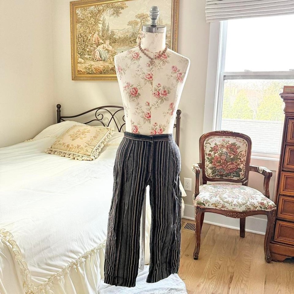brown black striped‎ pants White Stag size 8